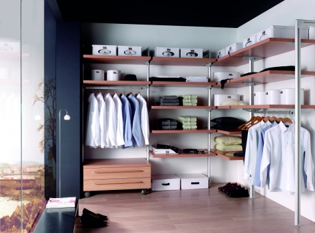 armario vestidor con columnas, versatilidad y facilidad de reubicacin de los elementos, barras, estantes, cajoneras