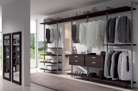 elegante armario vestidor en guinea con bastidores de aluminio