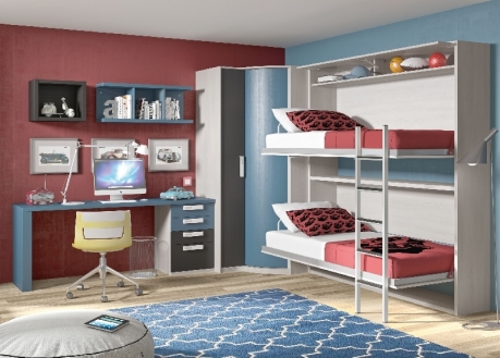 llitera plegable i armari raconer en aquest espaiós dormitori